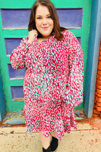 Load image into Gallery viewer, Ruffles &amp; Champagne Fuchsia Dot Tie V Neck Ruffle Dress