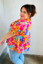 Load image into Gallery viewer, Vibrant Multicolor Drop Shoulder Floral Babydoll Top