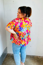 Load image into Gallery viewer, Vibrant Multicolor Drop Shoulder Floral Babydoll Top