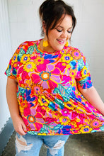 Load image into Gallery viewer, Vibrant Multicolor Drop Shoulder Floral Babydoll Top