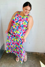 Load image into Gallery viewer, Watercolor Floral Fit and Flare Sleeveless Maxi Dress