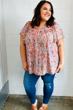 Load image into Gallery viewer, Multicolor Boho Paisley Print Tie Neck Dolman Top