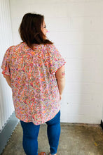 Load image into Gallery viewer, Multicolor Boho Paisley Print Tie Neck Dolman Top