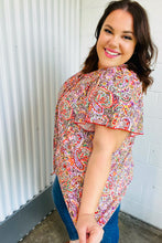 Load image into Gallery viewer, Multicolor Boho Paisley Print Tie Neck Dolman Top