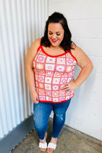 Load image into Gallery viewer, Coral Flower Power Waffle Knit Sleeveless Top