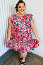 Load image into Gallery viewer, Fuchsia &amp; Teal Abstract Dot Yoke Woven Dress