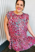 Load image into Gallery viewer, Fuchsia &amp; Teal Abstract Dot Yoke Woven Dress