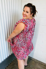 Load image into Gallery viewer, Fuchsia &amp; Teal Abstract Dot Yoke Woven Dress