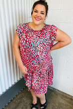 Load image into Gallery viewer, Fuchsia &amp; Teal Abstract Dot Yoke Woven Dress