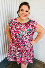 Load image into Gallery viewer, Fuchsia &amp; Teal Abstract Dot Yoke Woven Dress