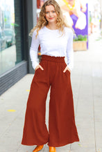 Load image into Gallery viewer, Relaxed Fun Rust Smocked Waist Palazzo Pants