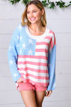 Load image into Gallery viewer, Stars &amp; Stripes Patriotic Hi Lo Oversized Sweater