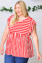 Load image into Gallery viewer, Red Stripe Babydoll Top