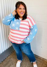 Load image into Gallery viewer, Stars &amp; Stripes Patriotic Hi Lo Oversized Sweater