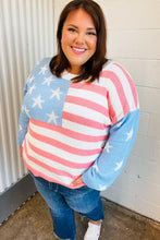 Load image into Gallery viewer, Stars &amp; Stripes Patriotic Hi Lo Oversized Sweater