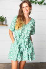 Load image into Gallery viewer, Sage Green Boho Surplice Pocketed Romper