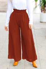 Load image into Gallery viewer, Relaxed Fun Rust Smocked Waist Palazzo Pants