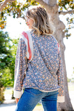 Load image into Gallery viewer, Floral Triblend Color Block Oversized Top