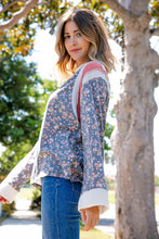 Load image into Gallery viewer, Floral Triblend Color Block Oversized Top