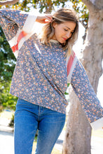 Load image into Gallery viewer, Floral Triblend Color Block Oversized Top