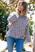 Load image into Gallery viewer, Floral Triblend Color Block Oversized Top