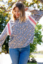 Load image into Gallery viewer, Floral Triblend Color Block Oversized Top