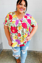 Load image into Gallery viewer, Multicolor Floral V Neck Dolman Top