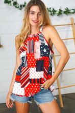 Load image into Gallery viewer, Patriotic Patchwork Halter Neck Waffle Knit Top