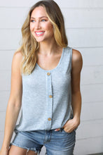 Load image into Gallery viewer, Light Blue Two Tone Button Down Sleeveless Top