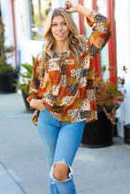 Load image into Gallery viewer, Rust &amp; Taupe Multi Leopard Patchwork Tie String Top