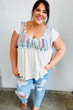 Load image into Gallery viewer, Multicolor Vertical Stripe V Neck Babydoll Top