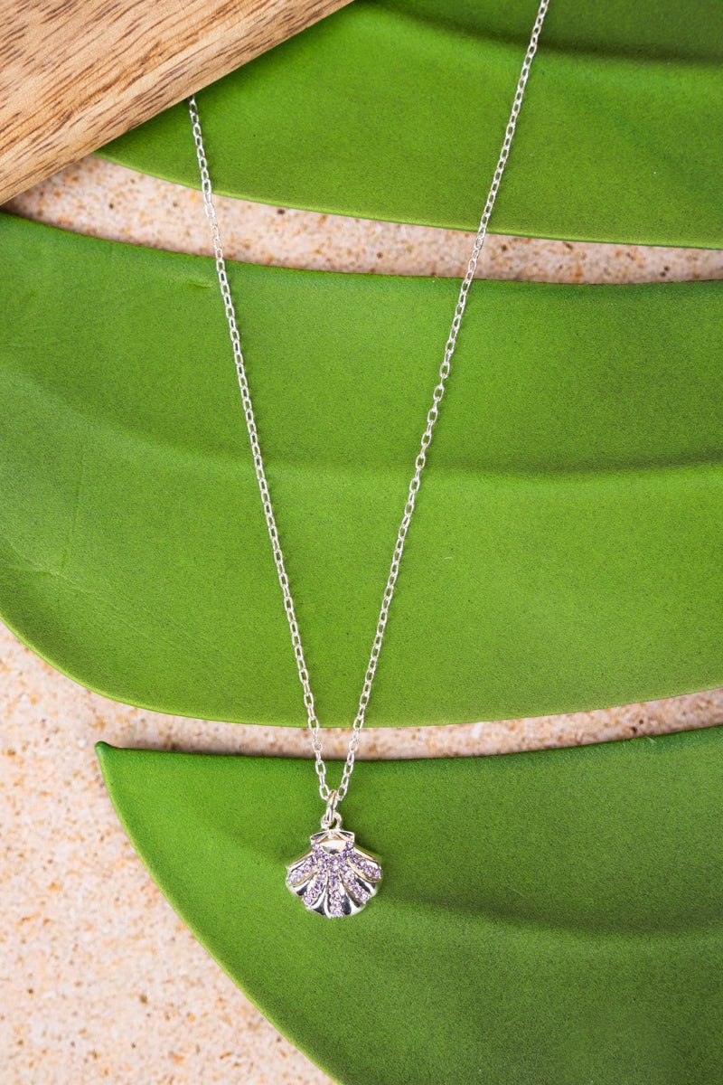 ISABELA ISLAND PURPLE SEASHELL PENDANT NECKLACE