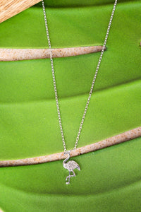 ISABELA ISLAND CRYSTAL FLAMINGO PENDANT NECKLACE