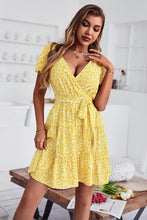 Load image into Gallery viewer, V Neck Short Sleeve Belt Floral Dress - Unique Inspirations by Tracy and Anna