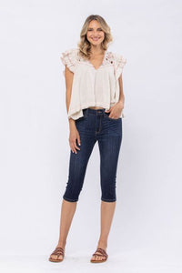 Judy Blue Mid-Rise Capri 18" Inseam - Unique Inspirations by Tracy and Anna