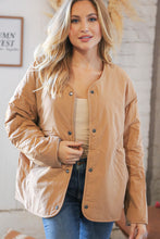 Load image into Gallery viewer, Tan Sherpa Snap Closure Fur/Reversible Lined Jacket