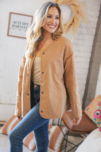 Load image into Gallery viewer, Tan Sherpa Snap Closure Fur/Reversible Lined Jacket