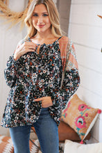 Load image into Gallery viewer, Boho Floral Ethnic Print Front Tie Woven Blouse