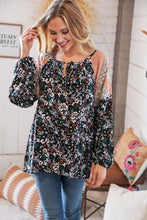 Load image into Gallery viewer, Boho Floral Ethnic Print Front Tie Woven Blouse