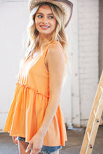 Load image into Gallery viewer, Peach V Neck Sleeveless Ruffle Frill Tunic