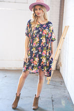 Load image into Gallery viewer, Navy Drop Shoulder Midi Knit Pocketed Dress