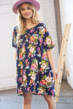 Load image into Gallery viewer, Navy Drop Shoulder Midi Knit Pocketed Dress