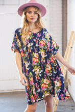 Load image into Gallery viewer, Navy Drop Shoulder Midi Knit Pocketed Dress