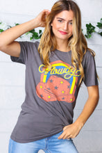 Load image into Gallery viewer, Grey Cotton Western Howdy Cowboy Graphic Tee