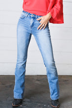 Load image into Gallery viewer, Light Wash Cotton High Rise Bell Bottom Denim Jeans