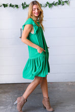 Load image into Gallery viewer, Green Yoke Poplin Woven Dress