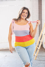 Load image into Gallery viewer, Pink/Lavender Waffle Thermal Color Block Slim Fit Top