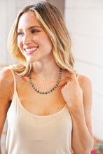 Load image into Gallery viewer, Green Beaded Chain Necklace with Lobster Clasp