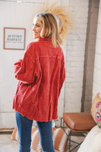 Load image into Gallery viewer, LT Rust Ribbed Cotton Oversized Corduroy Frayed Shacket