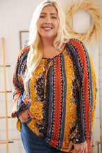 Load image into Gallery viewer, Boho Vertical Floral Front Tie Peasant Woven Blouse